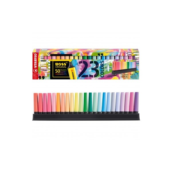 Evidenziatori STABILO BOSS ORIGINAL Desk-Set - 15 Colori Pastello